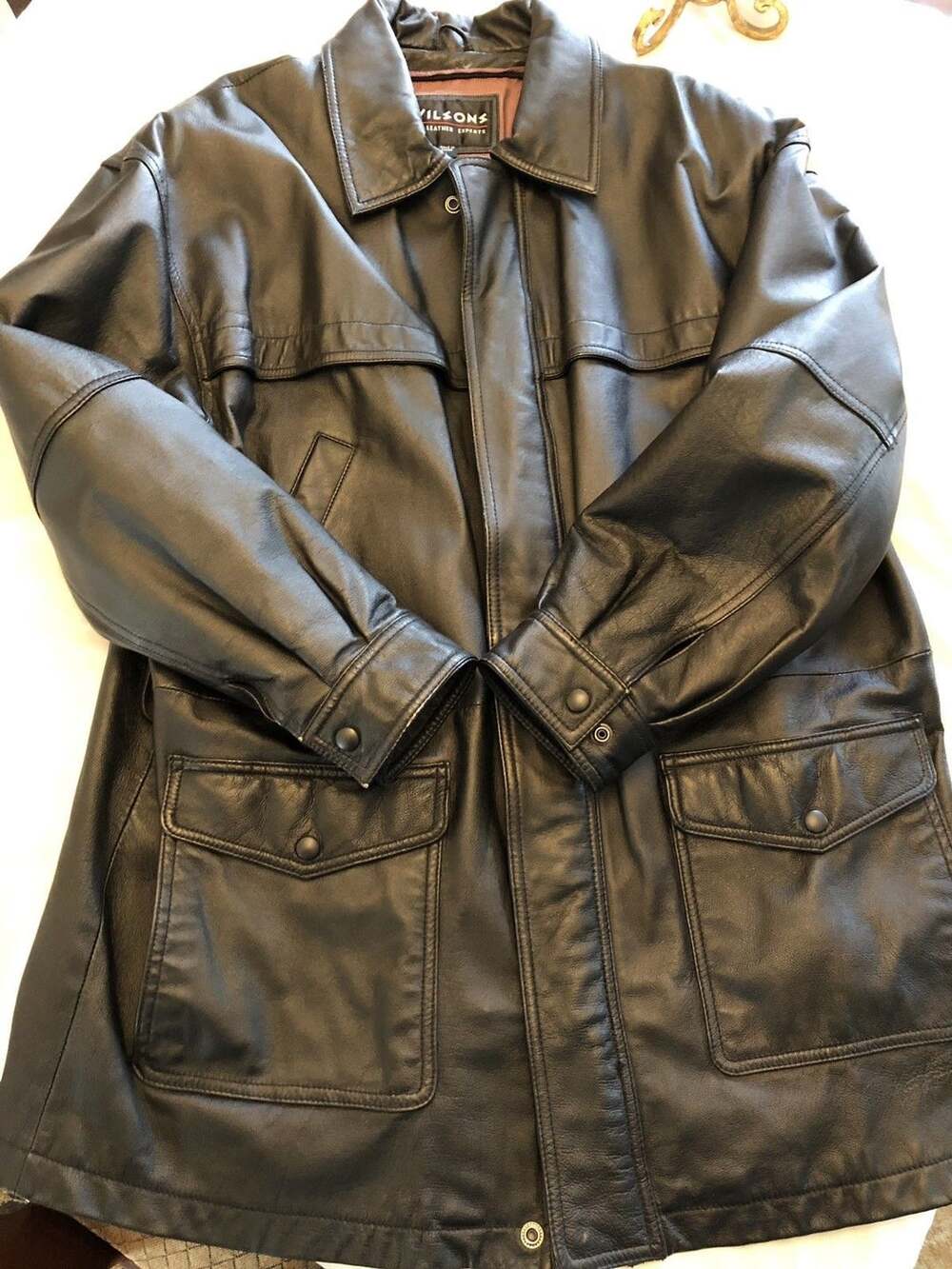 WILSONS LEATHER JACKET Mens L Ultra MOTORCYCLE COAT/JACKET